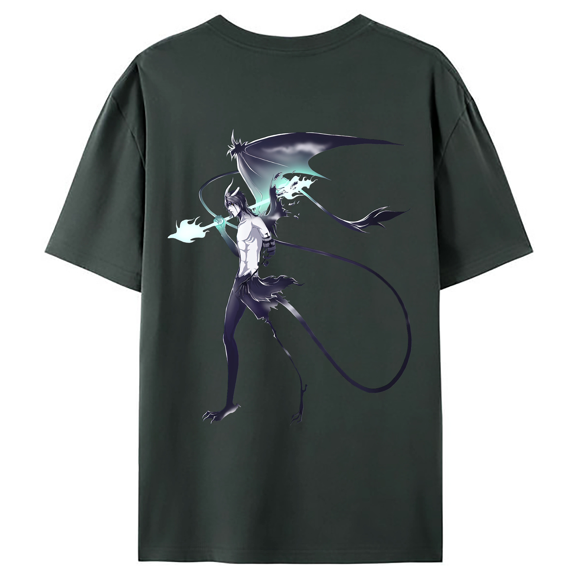 （画像用） ブリーチ ウルキオラ·シファー BLEACH Ulquiorra cifer 綿100％ メンズ半袖Tシャツ（バックプリント） 通気性